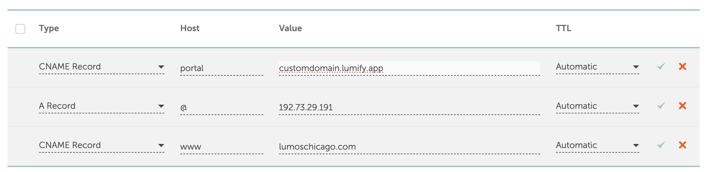 Example of Namecheap DNS settings